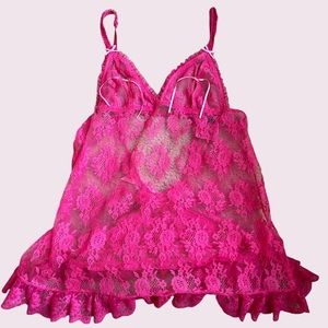 Vintage 2007 Victorias Secret pink ruffle teddy